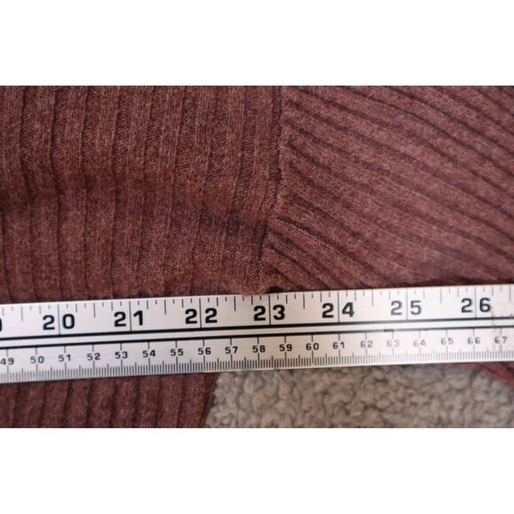 Gap Woman's Ribbed Oversized Mock neck Sweater Med Brown Knit Long Sleeve VTG - Picture 6 of 7